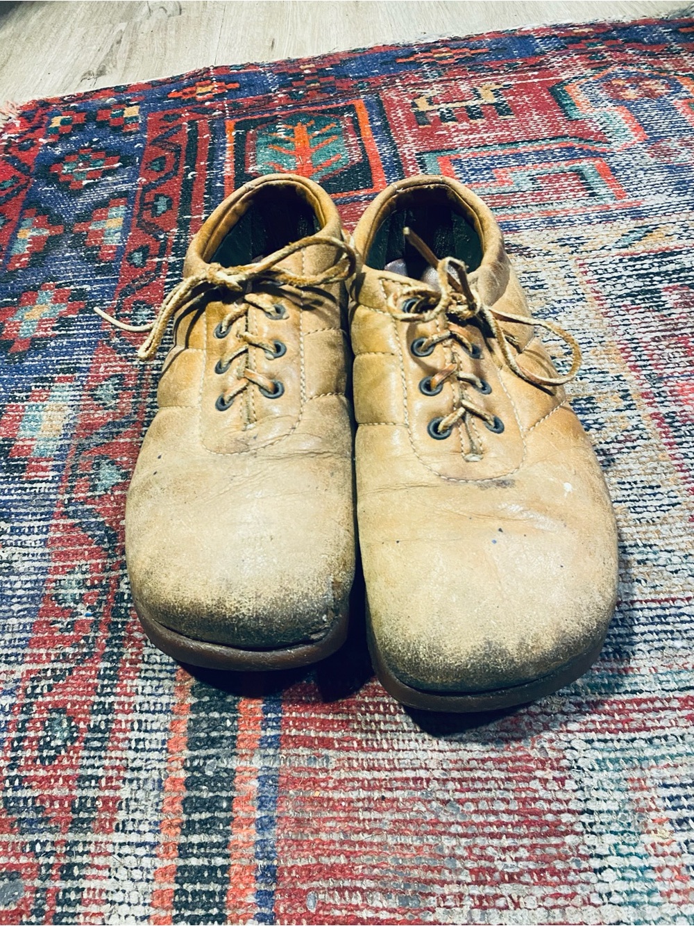 Women’s Casual Lace-Up Mules in Tan